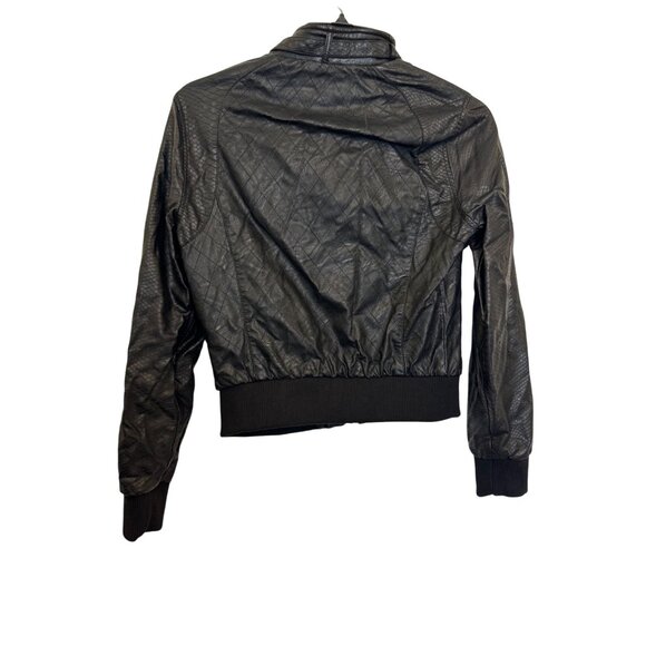 Vintage Members Only Womens Quilted Faux Leather Bomber Jacket Medium Black - Picture 2 of 10
